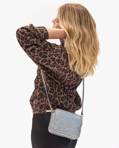 Clare V Midi Sac Woven Etoile Silver