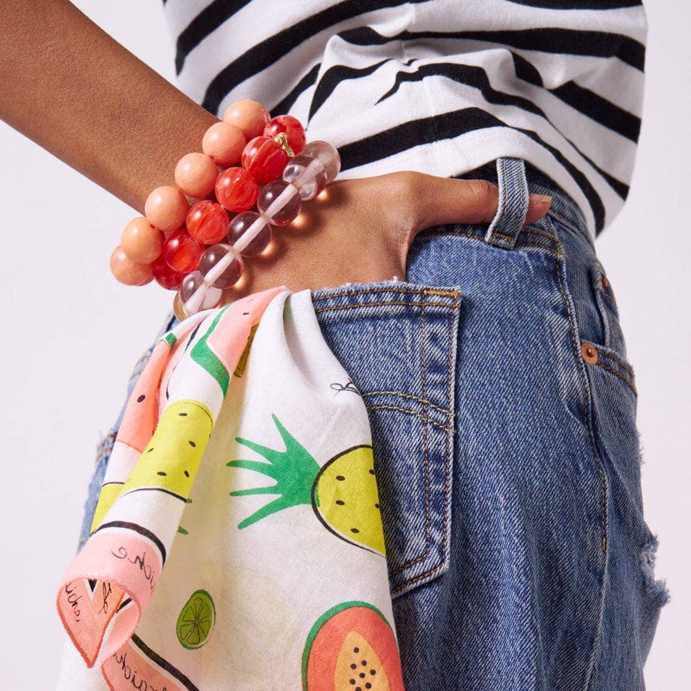 INK + ALLOY - Cece Large Resin Bead Bracelet Coral Wholesale