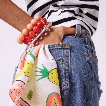 INK + ALLOY - Cece Large Resin Bead Bracelet Coral Wholesale