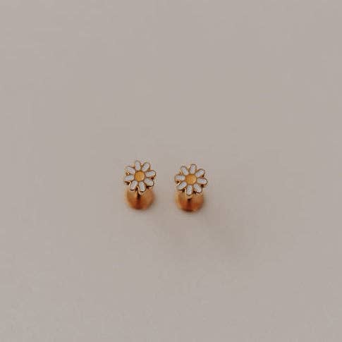 Mauve Jewelry Co. - Carolina Daisy Flat Back Studs: Gold