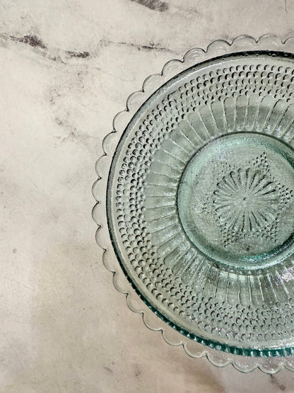 Hand-pressed Glass Dish, Clear