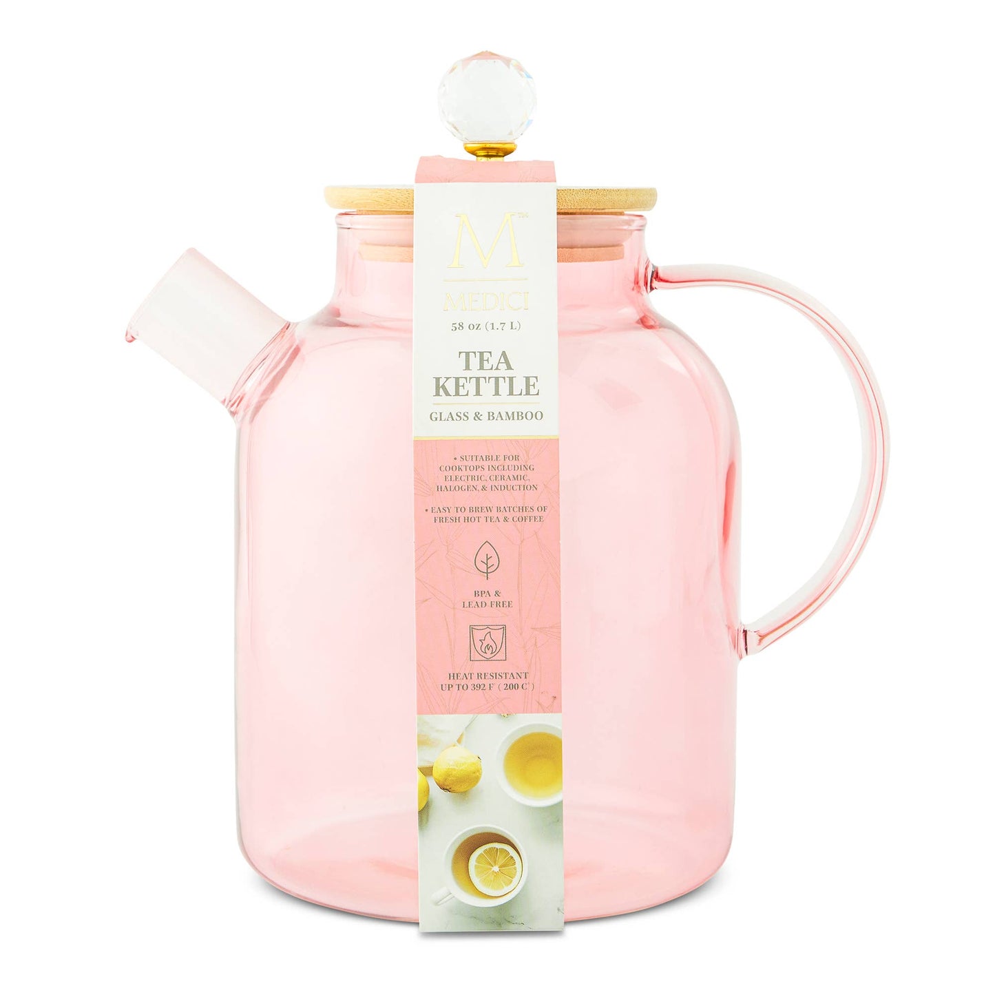Core Home - 58oz Glass/Bamboo Kettle - RWT