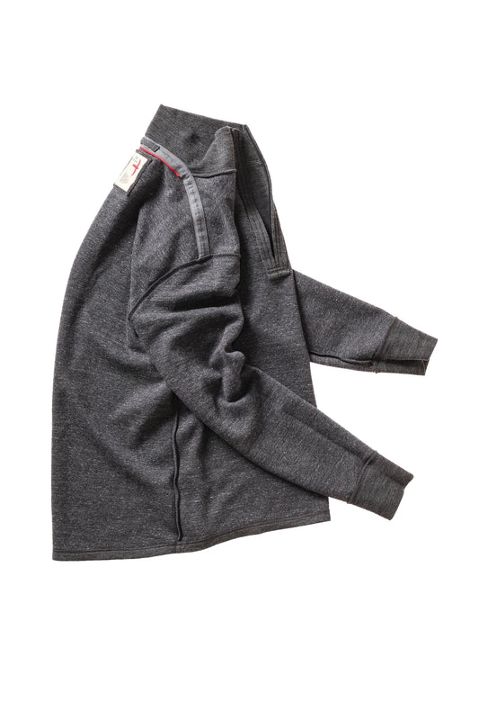 Relwen-Wool/Cttn Quarter-Zip-charcoal hthr