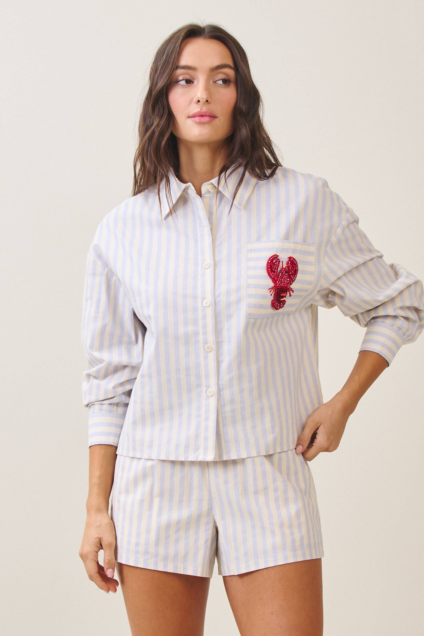 Able -Beaded lobster stripe shirt