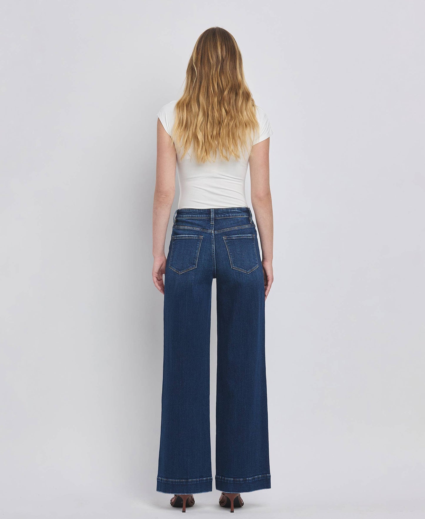 Flying Monkey - High Rise Patch Pocket Wide Leg Jeans