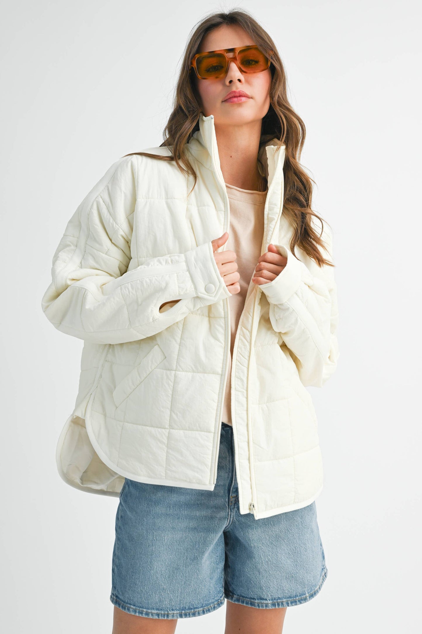 Bebe Puffer Jacket: White