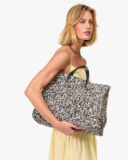 Clare V Summer Simple Tote Black Cream