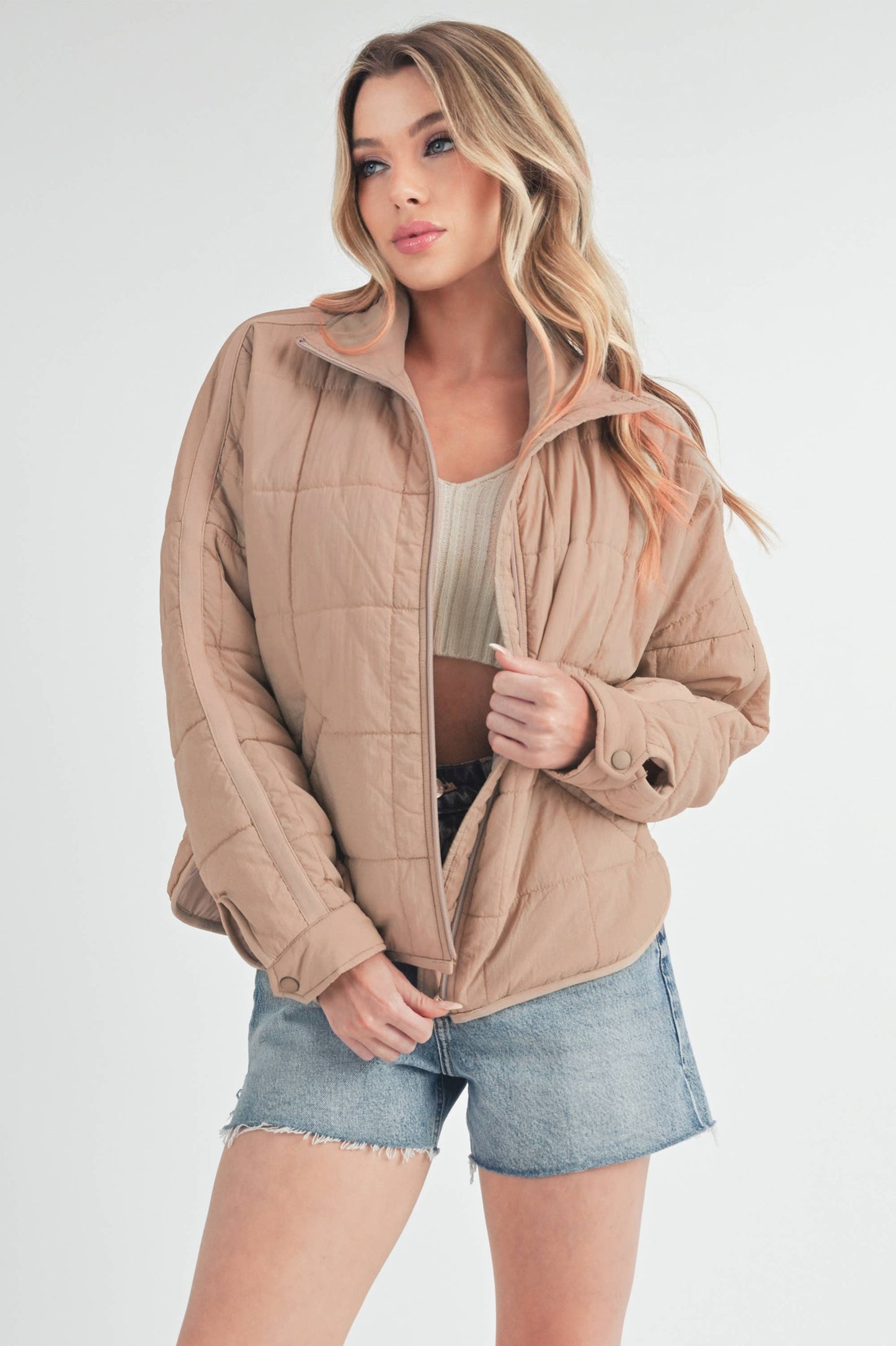 Bebe Puffer Jacket: White