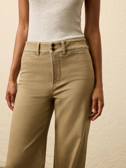 Faherty-stretch terry sailor trouser/Desert Khaki