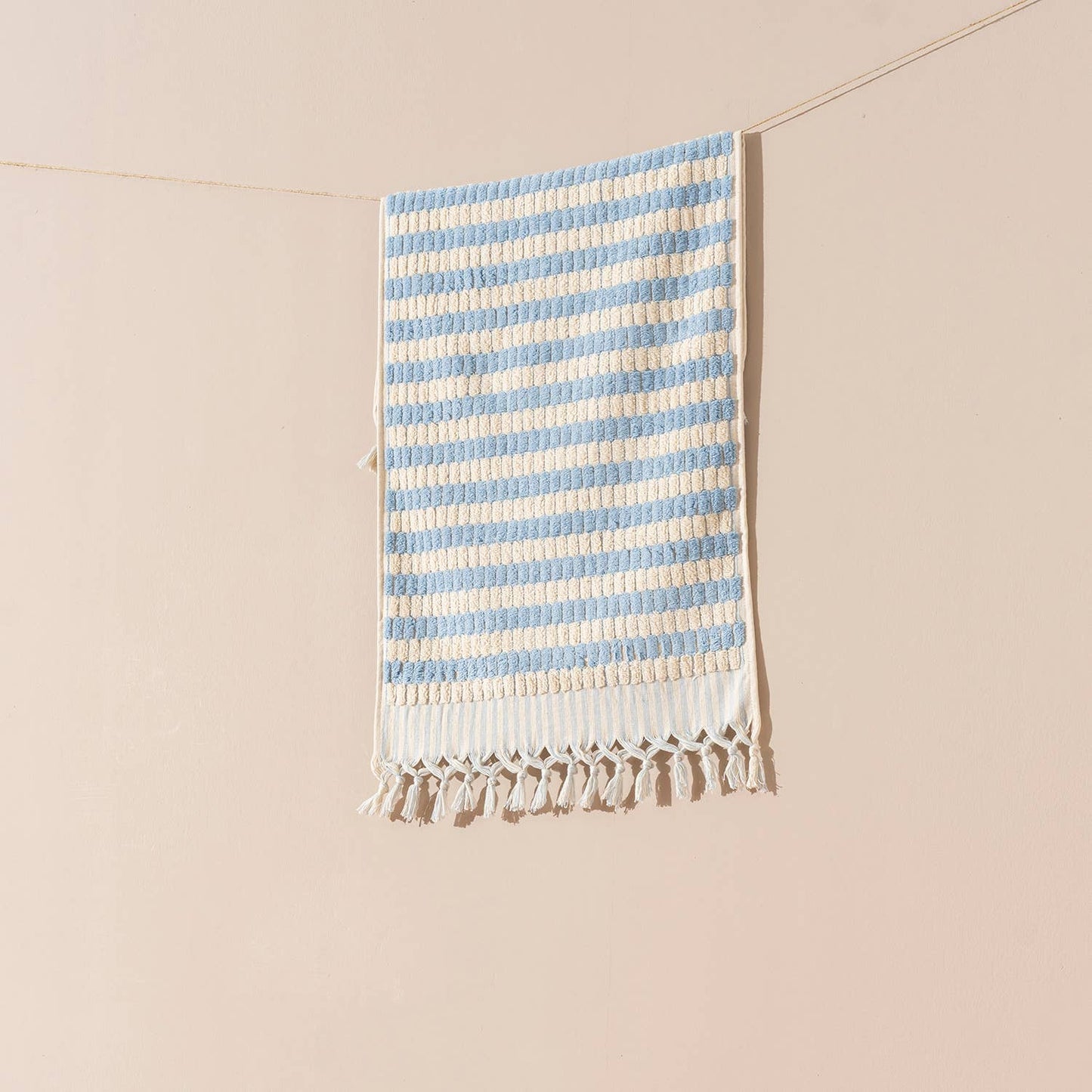 Kikoya - Pompom Lokum Turkish Cotton Hand Towel: Baby Blue