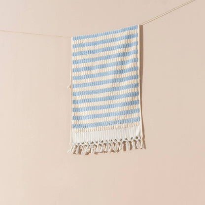 Kikoya - Pompom Lokum Turkish Cotton Hand Towel: Baby Blue