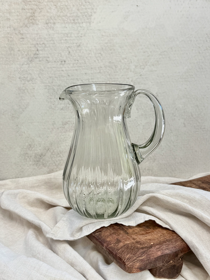 Villa Lua Home - Handblown Fluted Pitcher: Large
