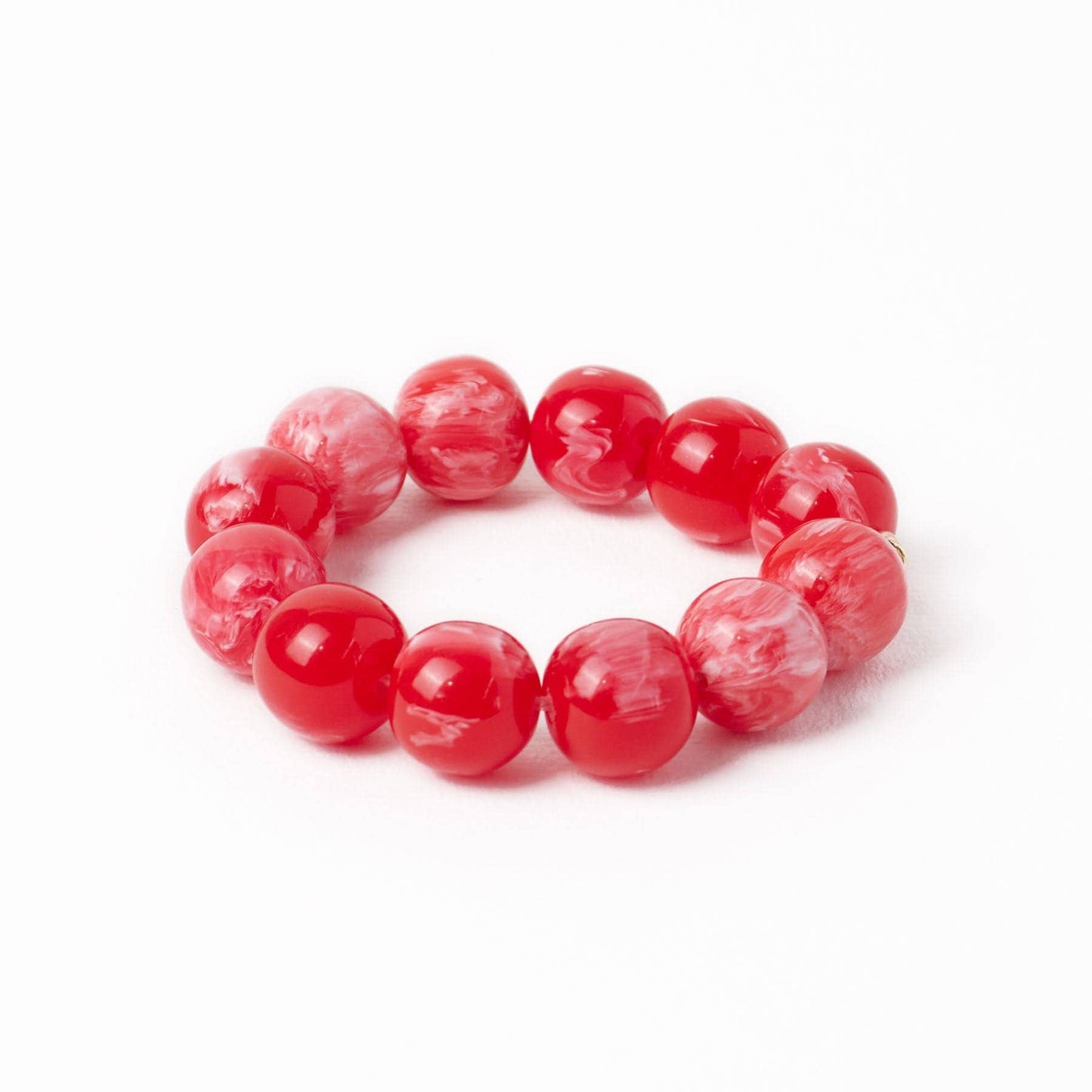 INK + ALLOY - Cece Large Resin Bead Bracelet Red Wholesale