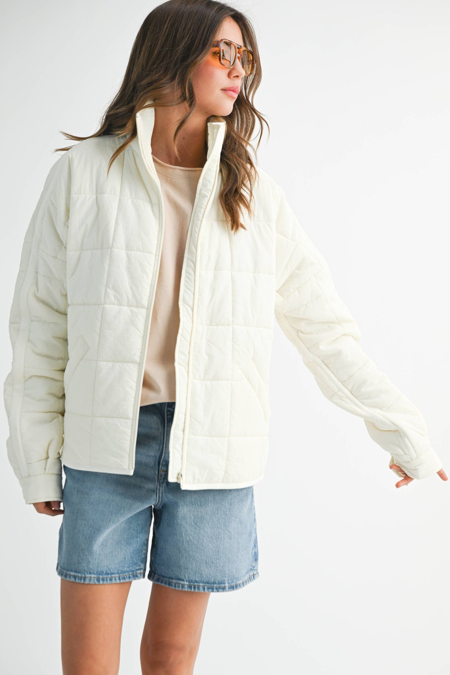Bebe Puffer Jacket: White