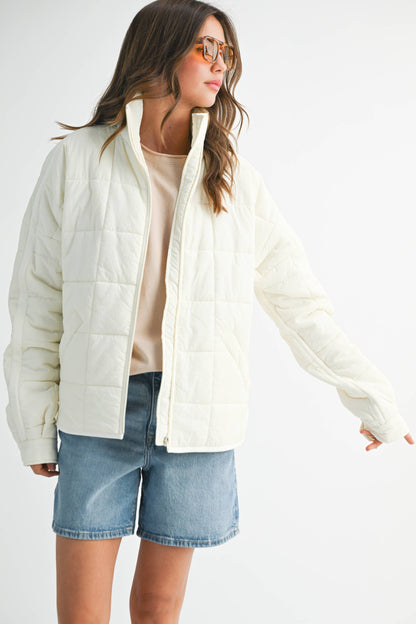 Bebe Puffer Jacket: White