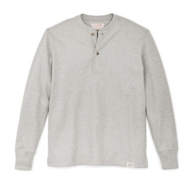 Filson-WAFFLE KNIT HENLEY-Light Heather