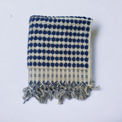 Kikoya - Pompom Turkish Cotton Hand Towel: Blue