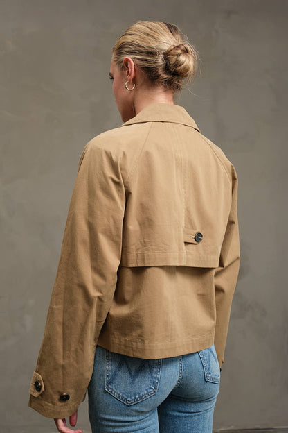 RAISONNEL - Short Double-Breasted Trench Jacket