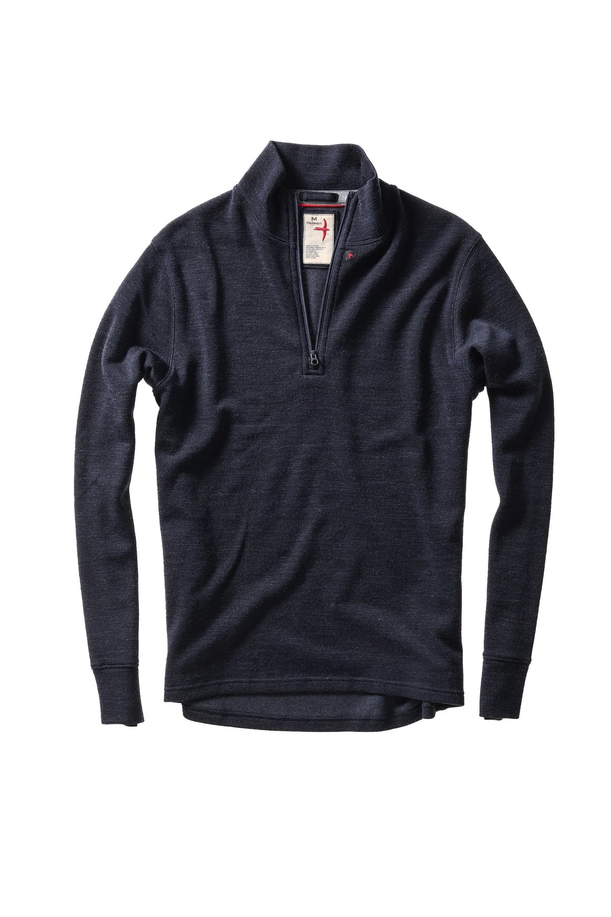 Relwen-Wool/Cttn Quarter-Zip-dk navy hthr