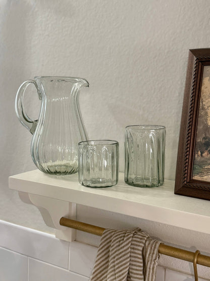 Villa Lua Home - Handblown Fluted Tumbler: Small, Flat Bottom