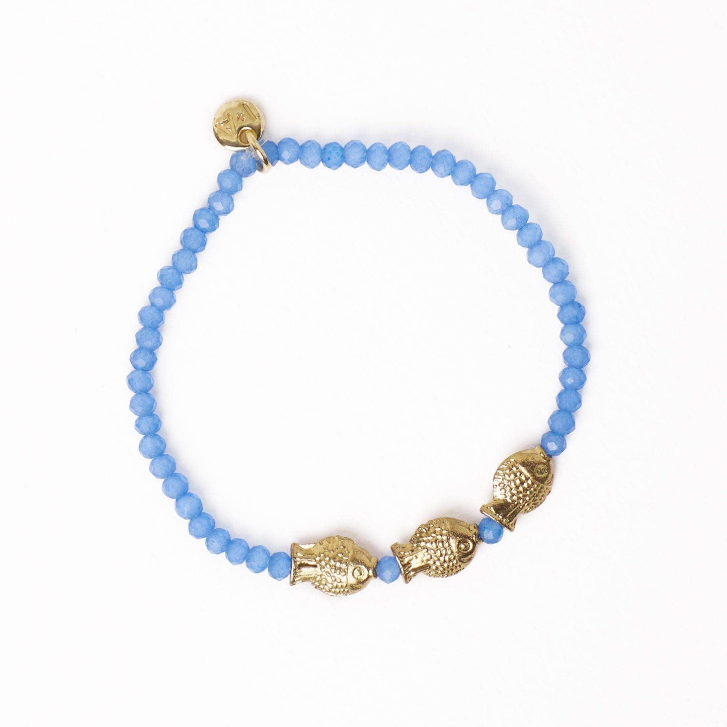 INK + ALLOY - Janie Crystal Stretch Bracelet With Brass Fish Charms