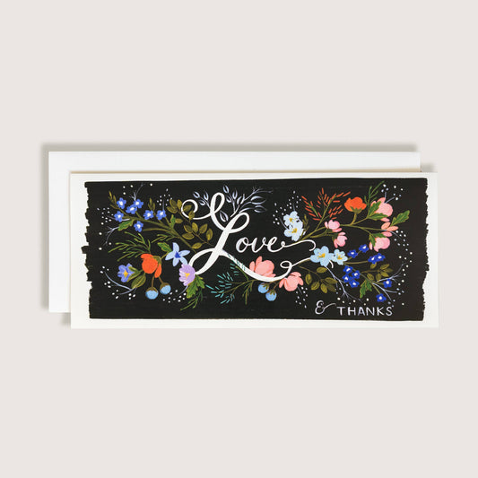 Long Love with Bright Flowers Greeting Card