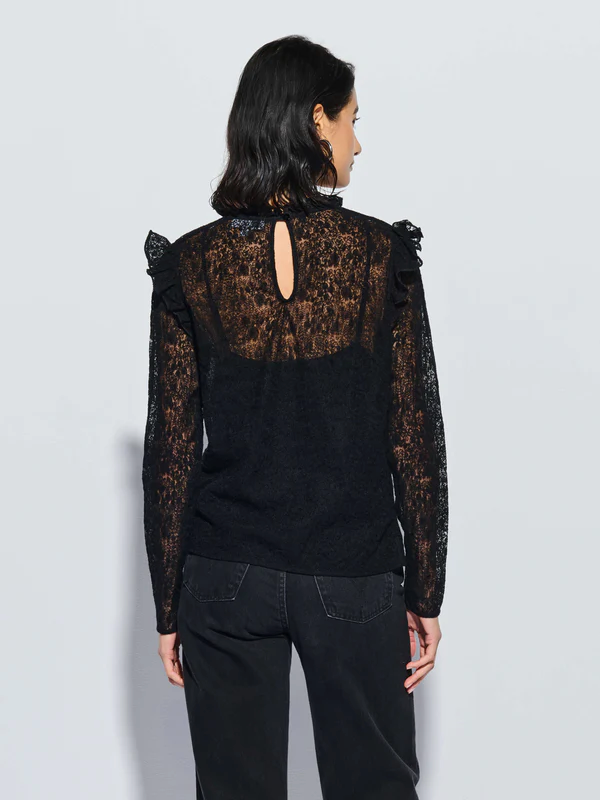 Nation Cara Lace Top Jet Black