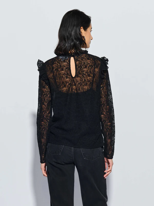 Nation Cara Lace Top Jet Black