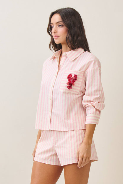 Able -Beaded lobster stripe shirt