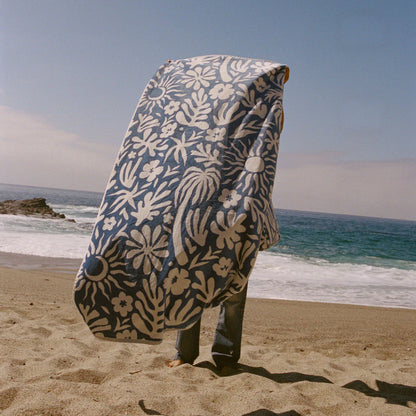 Slowtide - Sunny Premium Woven Towel in Dusty Blue