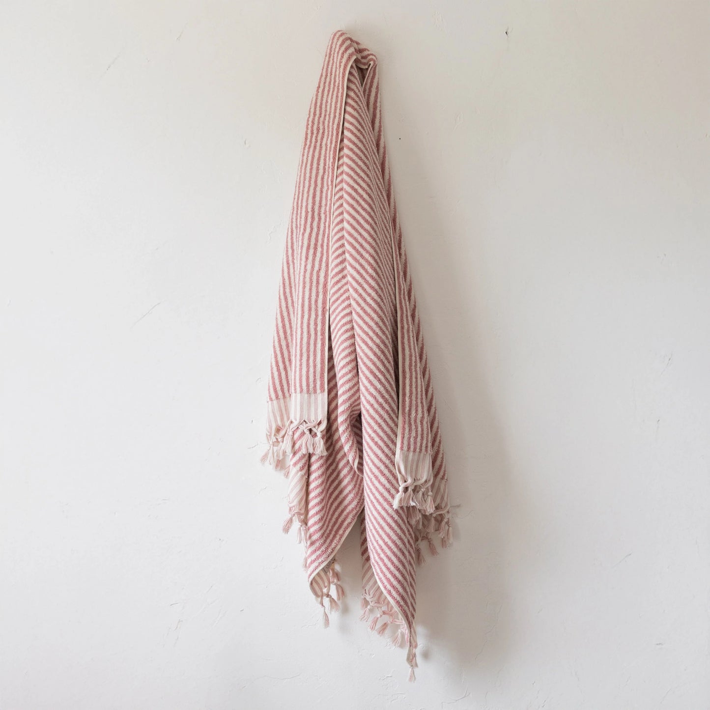 Kikoya - Stripe Turkish Cotton Bath Towel: Rose